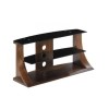 Langdon Small Black Glass TV Unit with Wooden Frame - TV&#39;s up to 32&quot; - 39&quot;