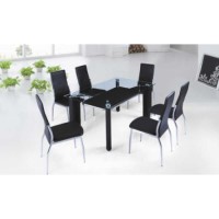 Lacuma Black Rectangular Dining Set - 