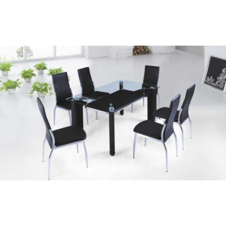 Lacuma Black Rectangular Dining Set - 