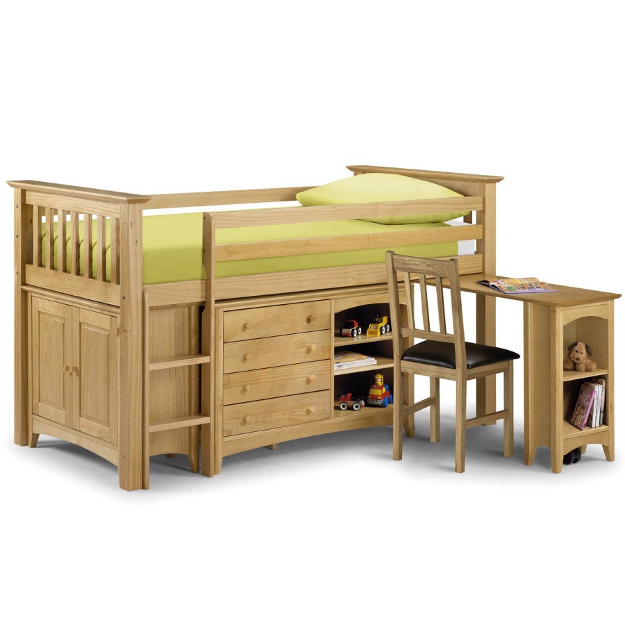 Julian Bowen Barcelona Pine Mid Sleeper with Left Hand Ladder