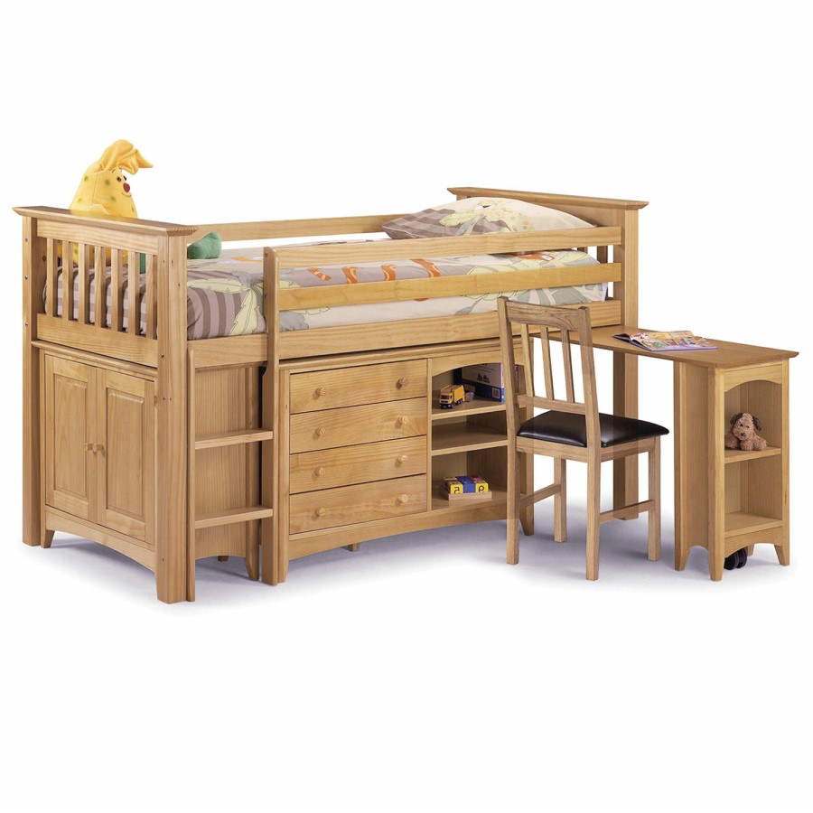 Julian Bowen Barcelona Pine Mid Sleeper with Left Hand Ladder