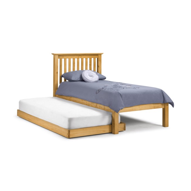 Julian Bowen Barcelona Solid Pine Single Bed with Trundle Guest Bed