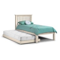 Julian Bowen Barcelona Solid Pine Single Bed with Trundle Bed in White