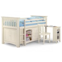 Julian Bowen Cameo Stone White Mid Sleeper with Left Hand Ladder Julian Bowen Cameo Stone White Mid Sleeper with Left Hand Ladder