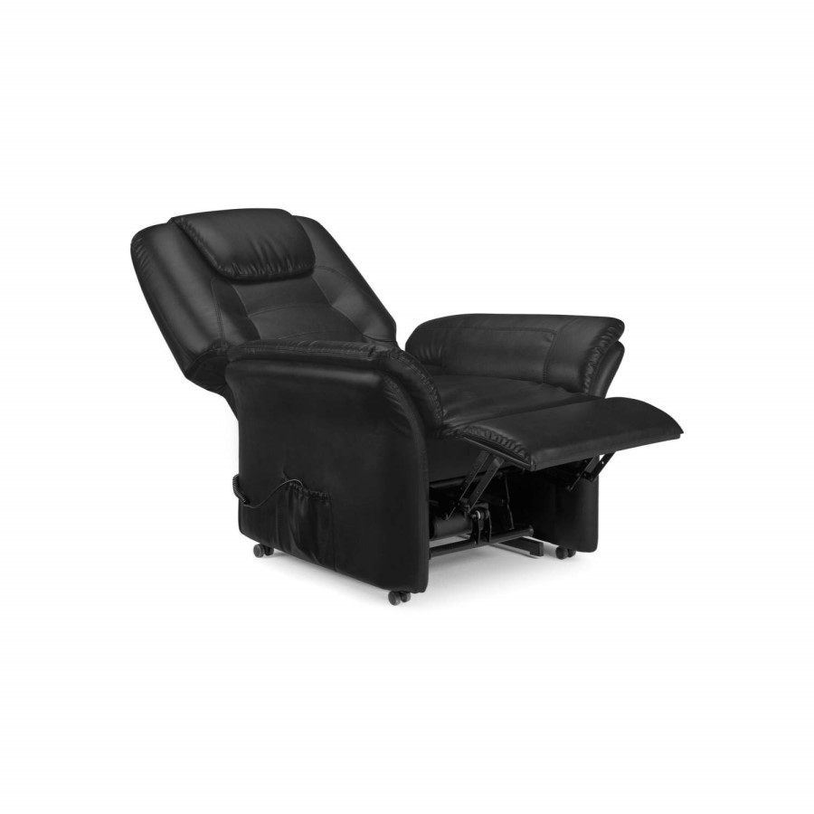 Julian Bowen Riva Riser Recliner Armchair in Black