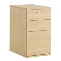 Dams Furniture Eco 3 Drawer Desk Height Cabinet in Oak