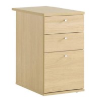 Dams Furniture Eco 3 Drawer Desk Size Cabinet in Oak