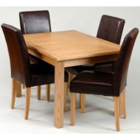 Origin Red Chesterfield Ash Centre Leaf Extending Dining Table