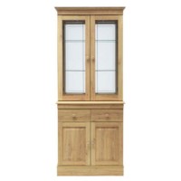 Caxton Furniture Driftwood 2 Glazed Door Display Cabinet in Oak