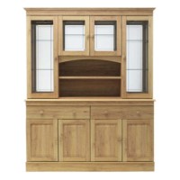 Caxton Furniture Driftwood 4 Glazed Door Display Cabinet in Oak