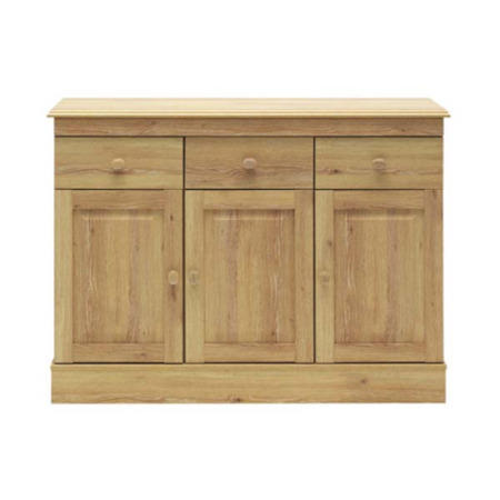 Caxton Furniture Driftwood 3 Door 3 Drawer Sideboard in Oak