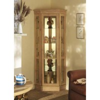 Caxton Furniture Driftwood Cradenza Corner Display Cabinet in Oak