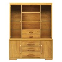 Caxton Furniture Strand Large 2 Glazed Door Display Cabinet in Oak
