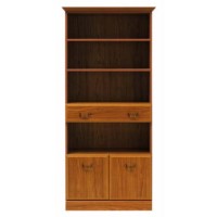 Caxton Furniture Tennyson 2 Door 1 Drawer Bookcase in Teak