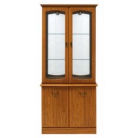 Caxton Furniture Tennyson 2 Glazed Door Display Cabinet in Teak