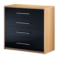Caxton Furniture New Horizons 4 Drawer Wide Chest in Black