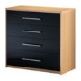 Caxton Furniture New Horizons 4 Drawer Wide Chest in Black