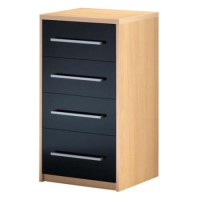 Caxton Furniture New Horizons 4 Drawer Narrow Chest in Black