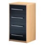 Caxton Furniture New Horizons 4 Drawer Narrow Chest in Black
