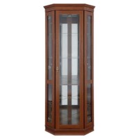 Caxton Furniture Lincoln Cradenza Corner Display Cabinet in Cherry