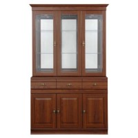 Caxton Furniture Lincoln 3 Glazed Door Display Cabinet in Cherry