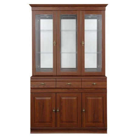 Caxton Furniture Lincoln 3 Glazed Door Display Cabinet in Cherry