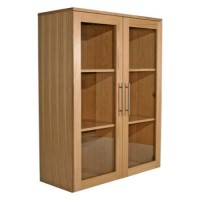 Alphason Designs Oakwood Wide Glazed Bookcase
