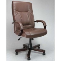 Eliza Tinsley Clemson Brown Leather Deluxe Office Chair in Mahogany