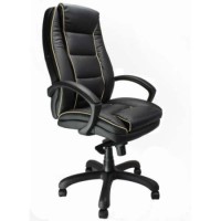 Eliza Tinsley Franklin Swivel Leather Faced Managers Chair - black