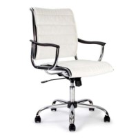 Eliza Tinsley Columbus Chrome Managers Chair in White