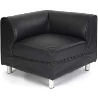 Eliza Tinsley Damian Leather Faced Corner Reception Chair