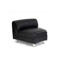 Eliza Tinsley Damian Leather Faced Concave Reception Chair