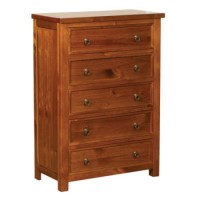 Sweet Dreams Haiben Solid Pine 5 Drawer Chest