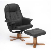 Restwell Capri Swivel Recliner and Footstool - black