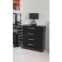 Welcome Furniture Knightsbridge High Gloss Small 4 Drawer Chest in Black