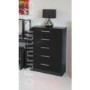Welcome Furniture Knightsbridge High Gloss 5 Drawer Chest in Black