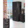 Welcome Furniture Knightsbridge High Gloss 2 Drawer 2 Door Wardrobe in Black
