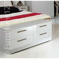 Welcome Furniture Hatherley High Gloss 4 Drawer Wide Chest in White