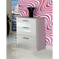 Welcome Furniture Hatherley High Gloss 3 Drawer Chest in White
