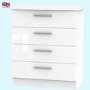 Knightsbridge High Gloss Deep 4 Drawer Chest in White