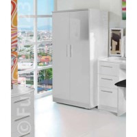 Hatherley High Gloss 2 Door Low Wardrobe in White