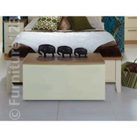 Welcome Furniture Hatherley High Gloss Blanket Box in Oak and Cream