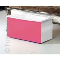 Welcome Furniture Hatherley High Gloss Blanket Box in White and Pink