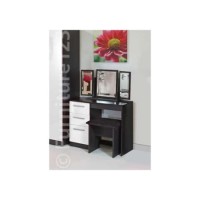 Hatherley High Gloss Small Dressing Table in Black and White - white with black front