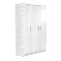 Hatherley High Gloss 3 Door Wardrobe in White - 