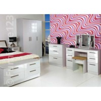 Hatherley High Gloss 6 Piece White Bedroom Storage Set - 