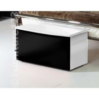 Welcome Furniture Hatherley High Gloss Blanket Box in Black and White - white base black gloss