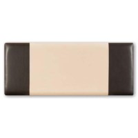Joseph Claudia Faux Leather and Faux Suede Headboard - single in brown faux leather and coffee faux suede