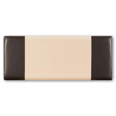 Joseph Claudia Faux Leather and Faux Suede Headboard - single in brown faux leather and coffee faux suede