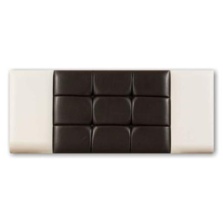 Joseph Madeline White and Brown Faux Leather Button Headboard - double